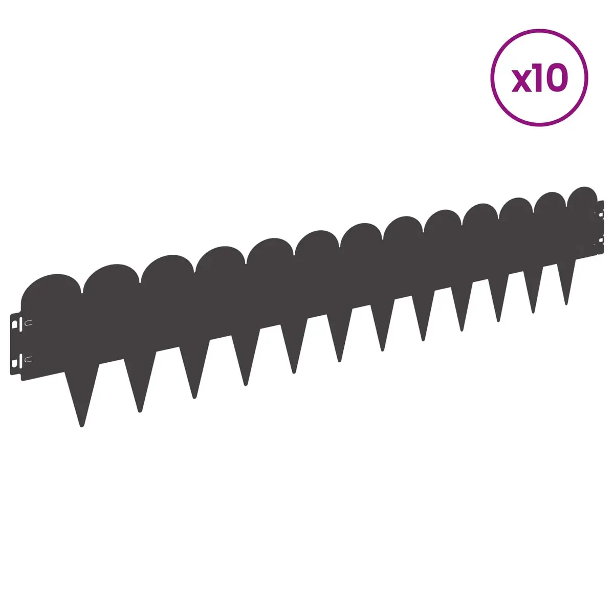 Garden Lawn Edging 10 pcs 103x20cm Steel Border Landscape Edge Black