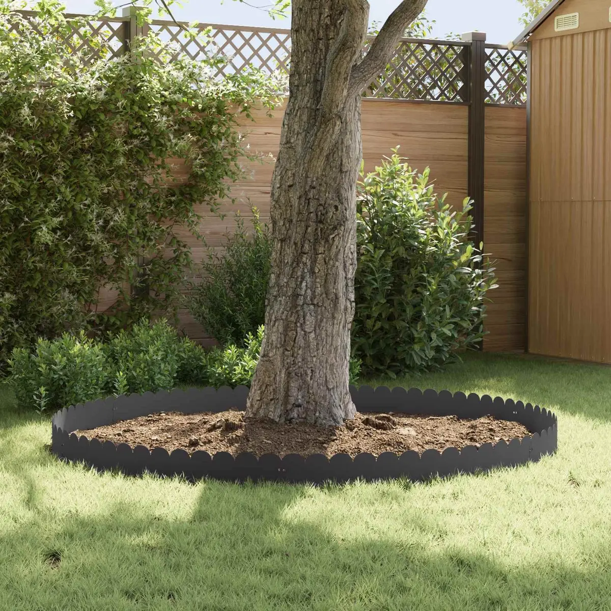 Garden Lawn Edging 10 pcs 103x20cm Steel Border Landscape Edge Black