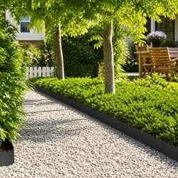 Premium Steel Lawn Edging - 20 Pcs, Black 103cm