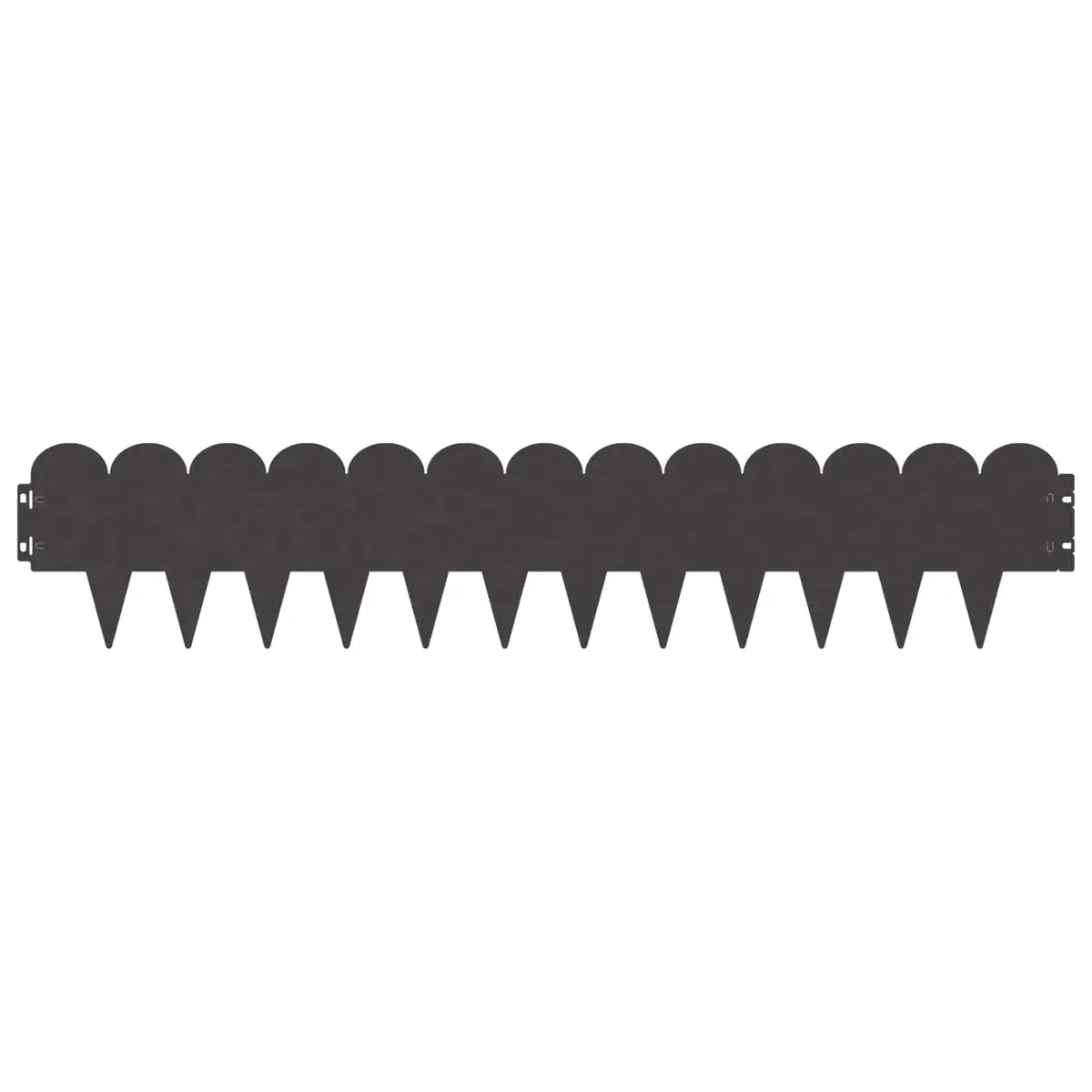 Garden Lawn Edging 20 pcs 103x20cm Steel Border Edge Sharp&Round Top Black