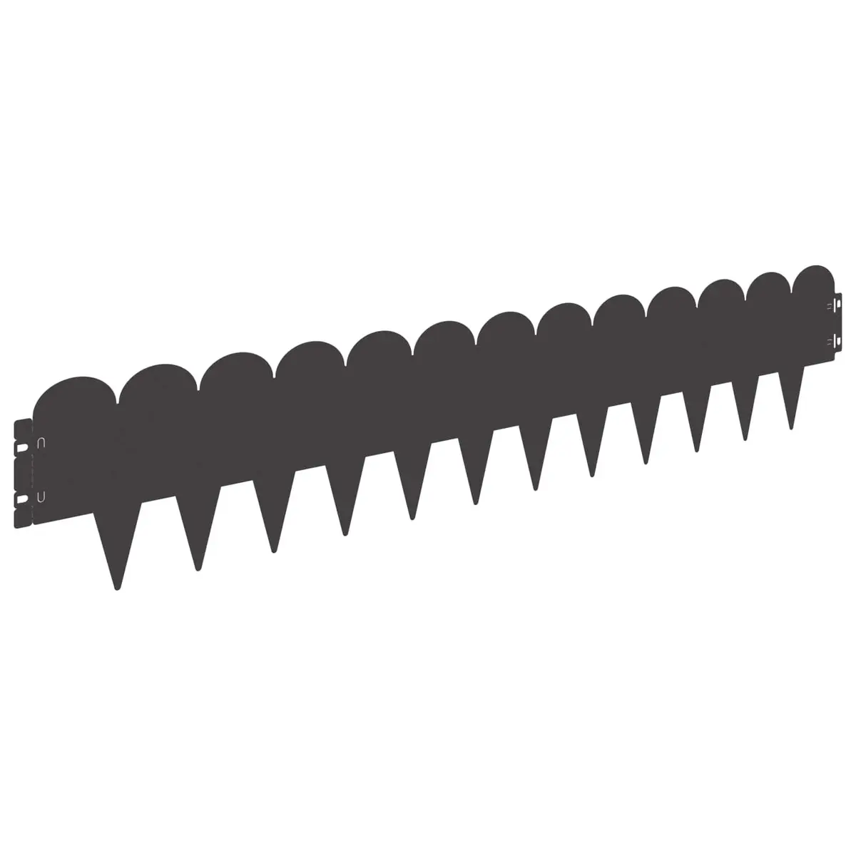 Garden Lawn Edging 20 pcs 103x20cm Steel Border Edge Sharp&Round Top Black