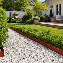 Sturdy Steel Garden Lawn Edging, 20 pcs in Rusty Brown