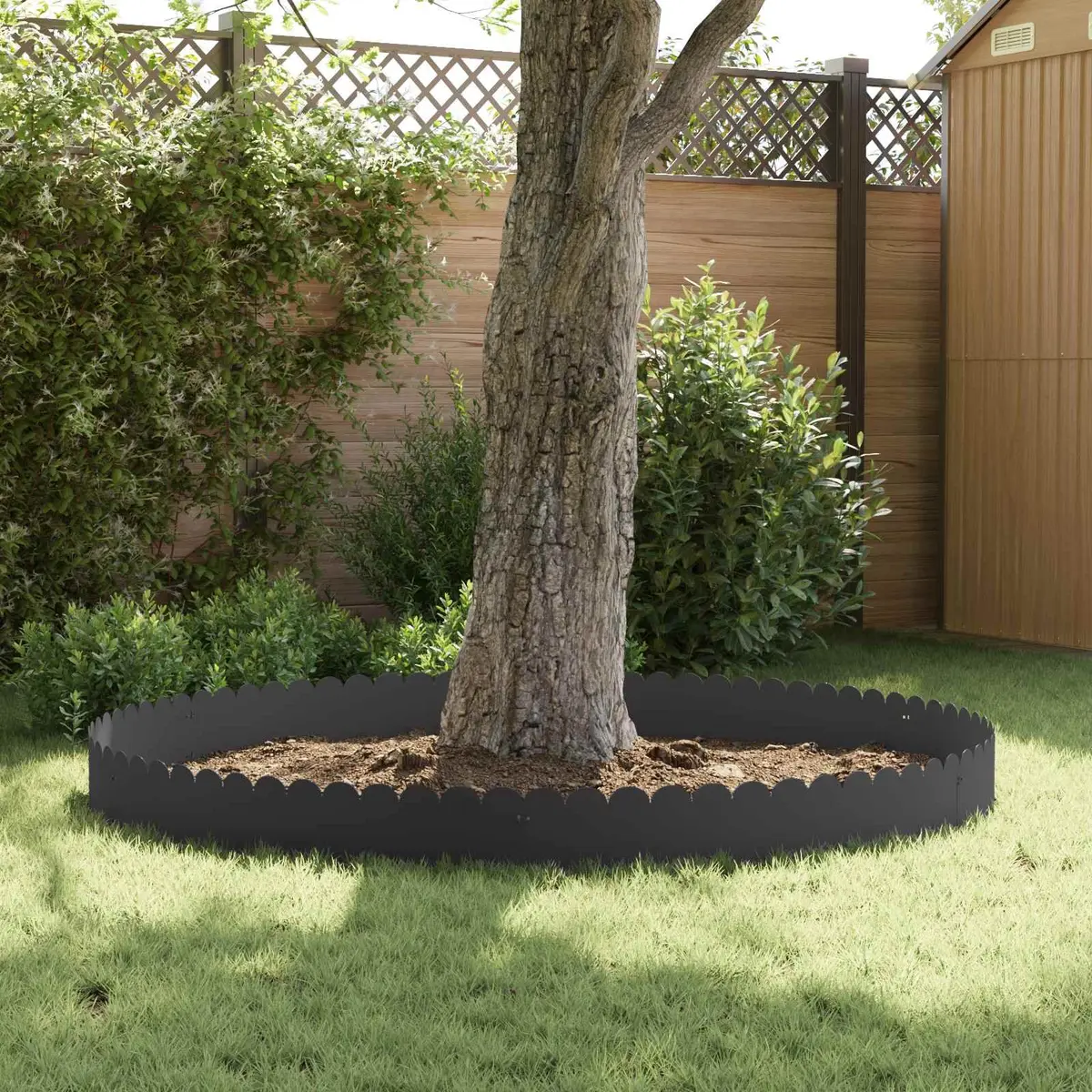 Garden Lawn Edging 10 pcs 103x25cm Steel Black Flexible Border Landscape Edge