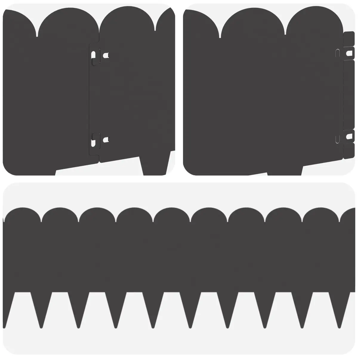 Garden Lawn Edging 10 pcs 103x25cm Steel Black Flexible Border Landscape Edge