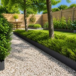 Steel Black Landscape Lawn Edging Border - 20 Pieces 103cm