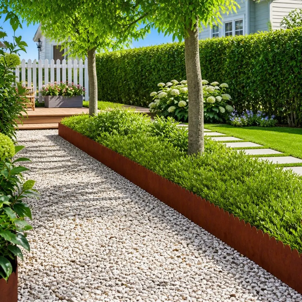 Steel Garden Edging 10-Piece Set for Defined Landscapes