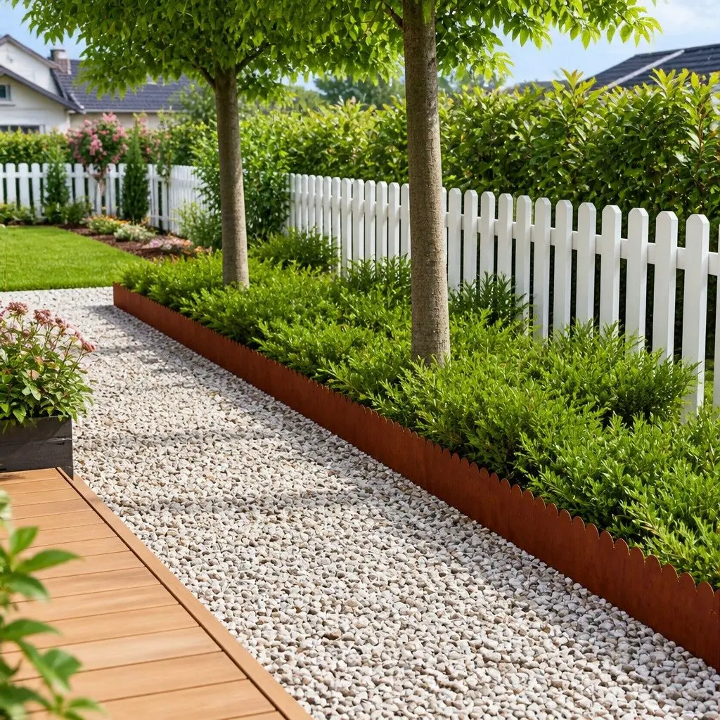 Garden Lawn Edging Steel 20 Pieces Flexible Brown