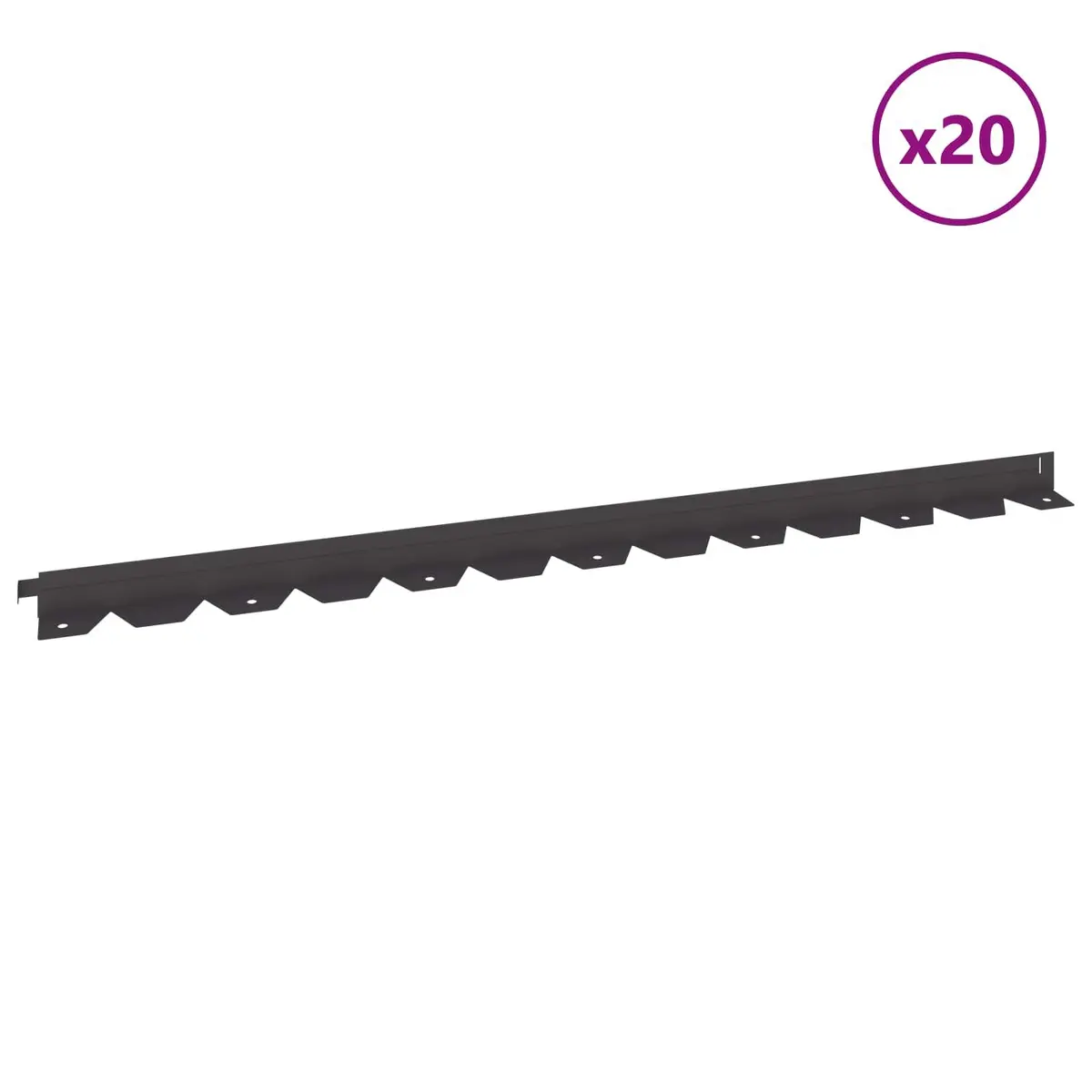 Steel Lawn Edging 20 Piece Flexible Black Landscape Border Fencing Outdoor