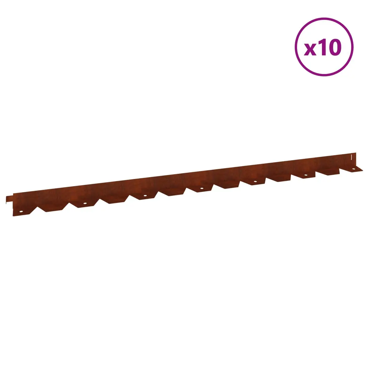 Lawn Edging Border Steel 10 Pieces Flexible Landscaping Brown