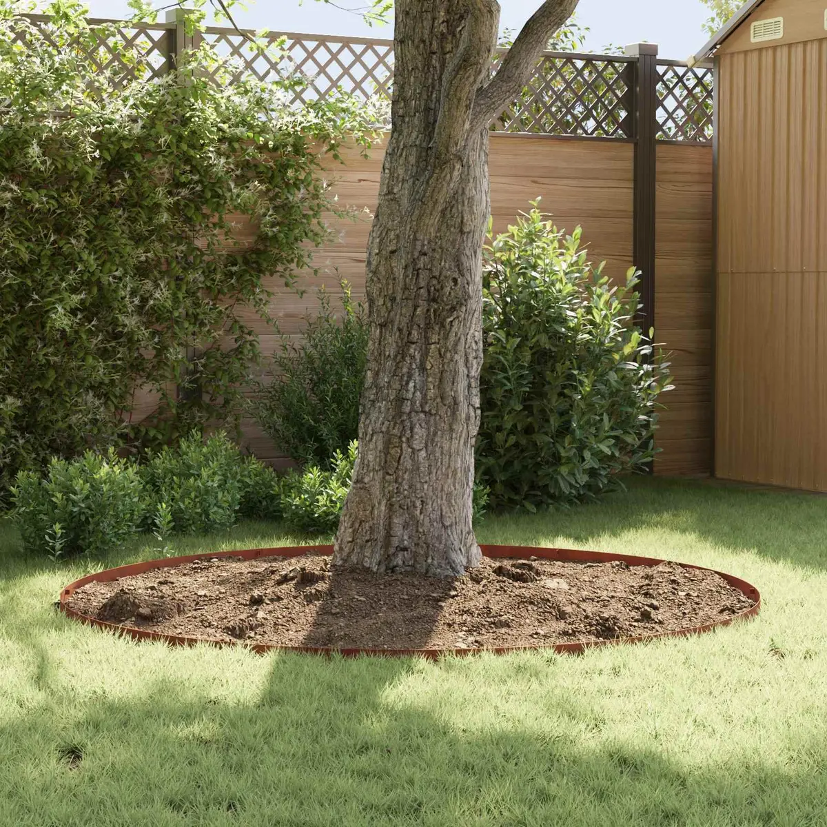 Flexible Steel Garden Lawn Edging 20 pcs Rusty Brown 102cm