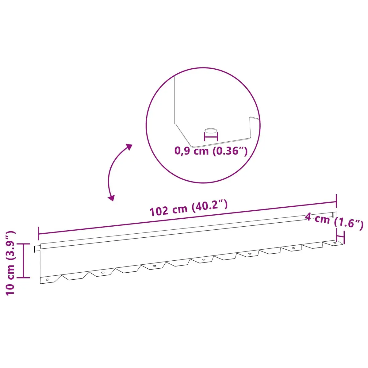 Garden Lawn Edging Steel 102 x 10 x 4 cm Rusty Brown 20 Pieces