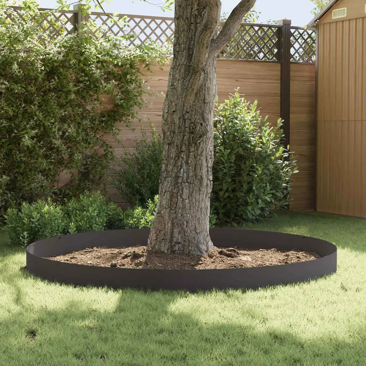 Garden Lawn Edging Border Steel 10 Pieces Black Flexible Landscape Barrier