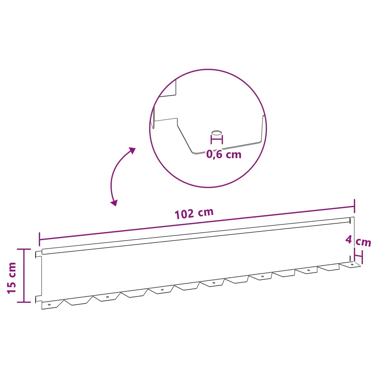 Garden Lawn Edging Border Steel 10 Pieces Black Flexible Landscape Barrier