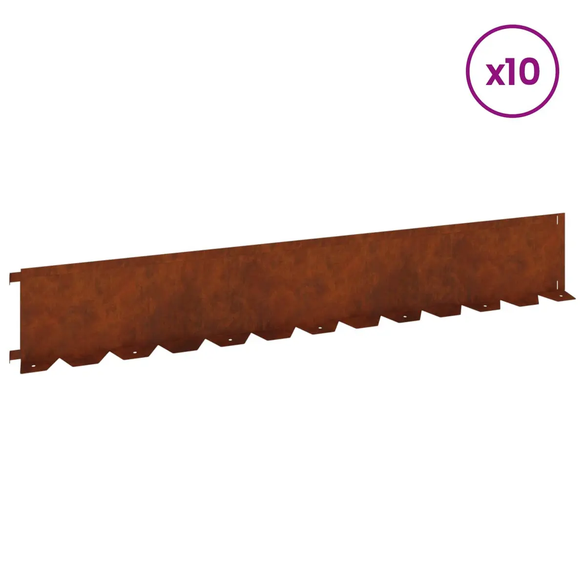 Garden Lawn Edging 10 Pieces Steel Borders Flexible Landscape Fencing Rusty