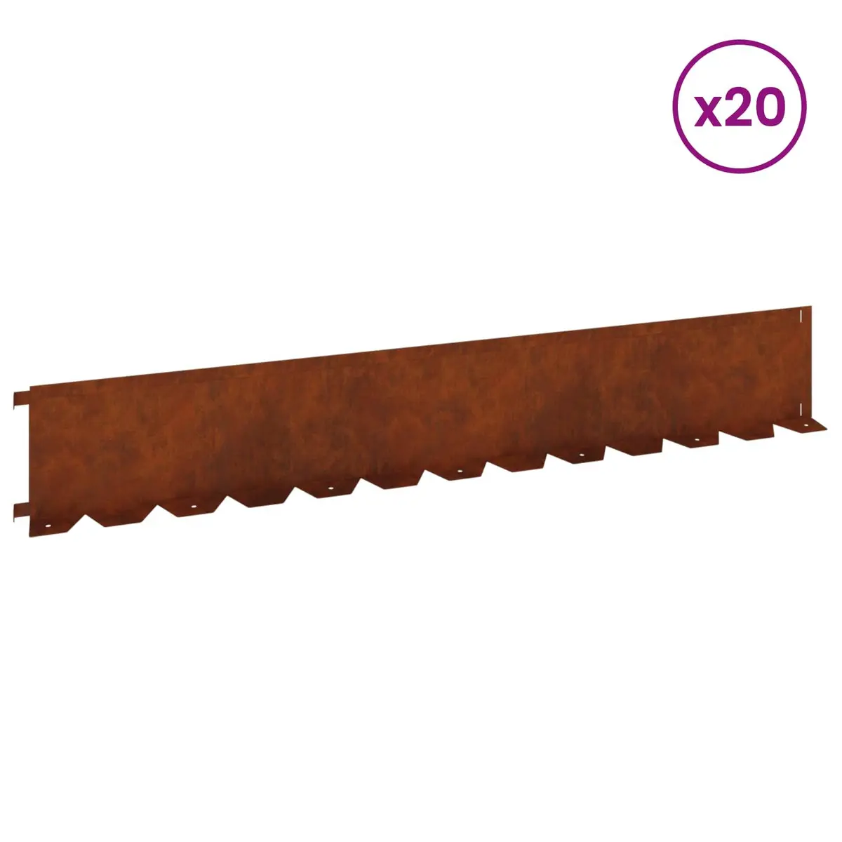 Garden Lawn Edging Steel Flexible 20 Piece Brown