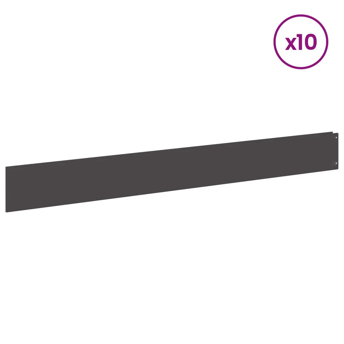 Lawn Edging Steel 100x12cm Black 10 Piece