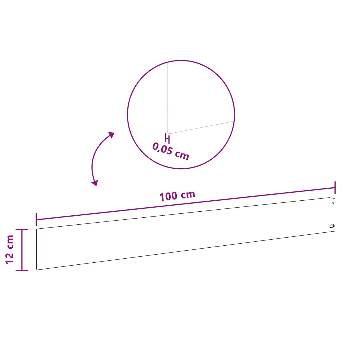 Lawn Edging Steel 100x12cm Black 10 Piece