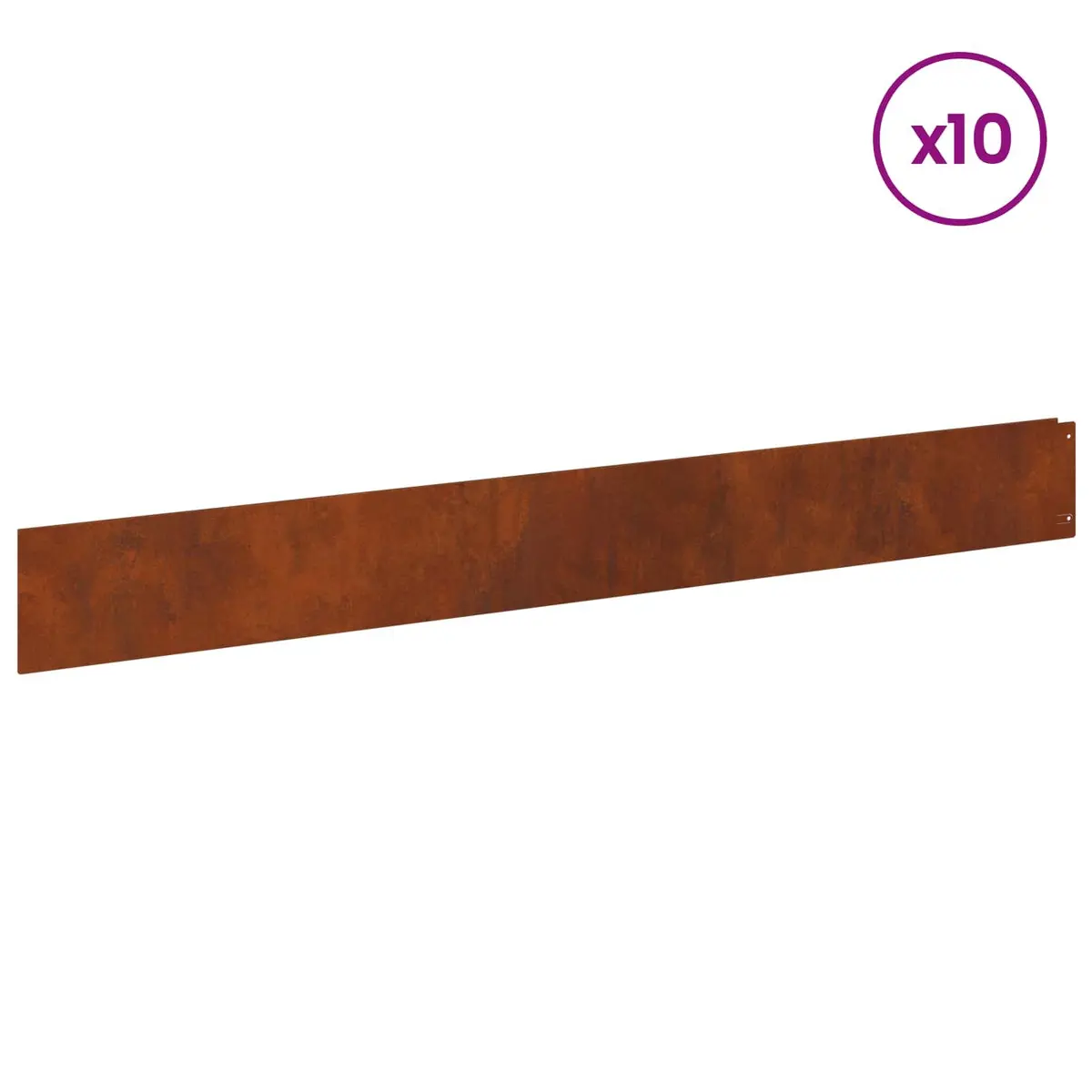 Garden Lawn Edging Steel 100x12cm Brown 10 Piece