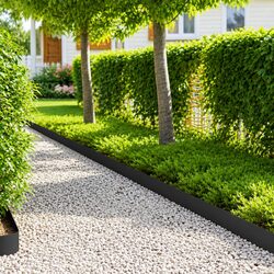 Durable Black Steel Garden Lawn Edging - 20 Pieces
