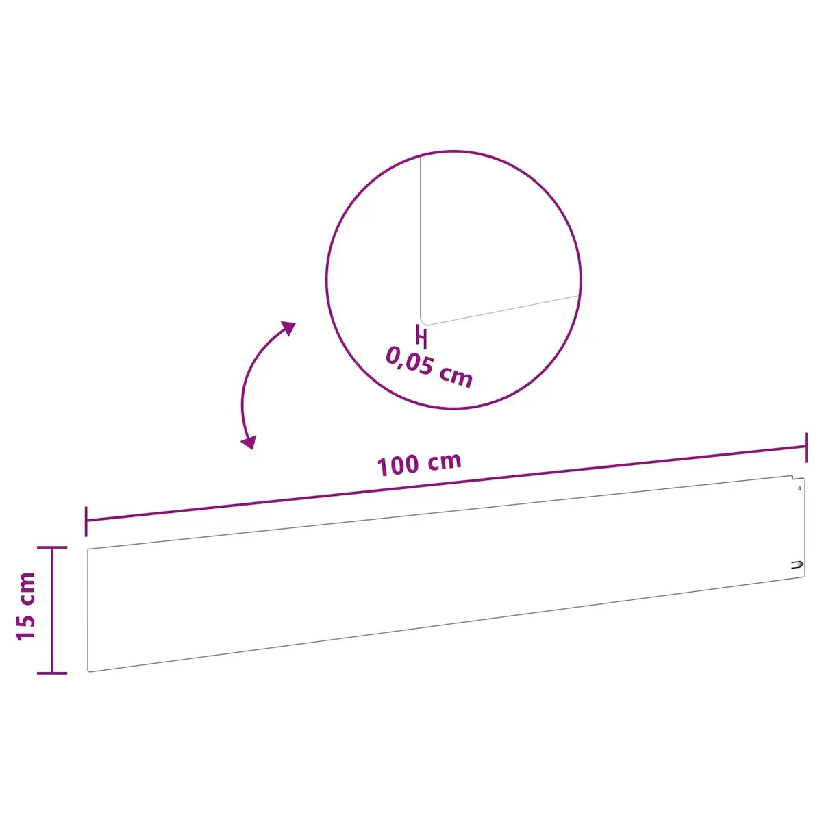 Lawn Edging Steel 100x15cm Brown