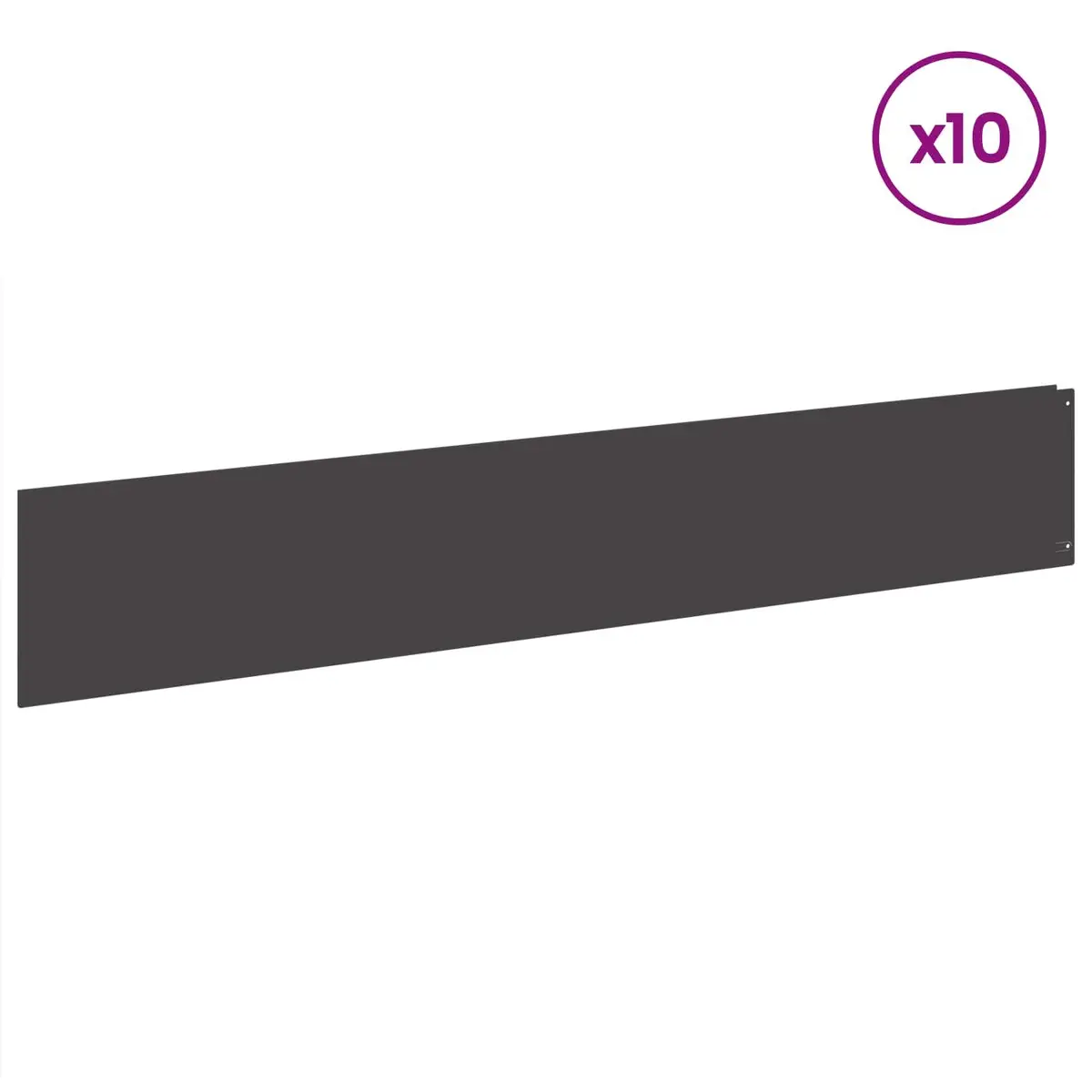 Garden Lawn Edging Steel Black 100x18cm 10 Piece