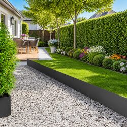 Durable Steel Garden Lawn Edging - 10 pcs Black Border