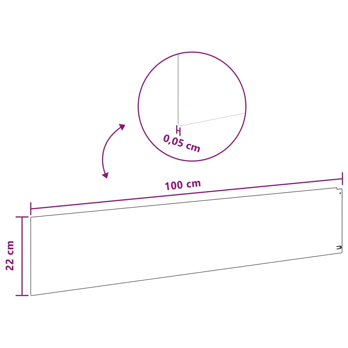 Steel Lawn Edging 100x22cm Black