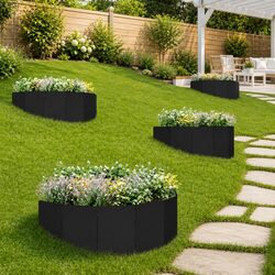 Durable Steel Lawn Edging - 4 Pieces 100 x 45 cm