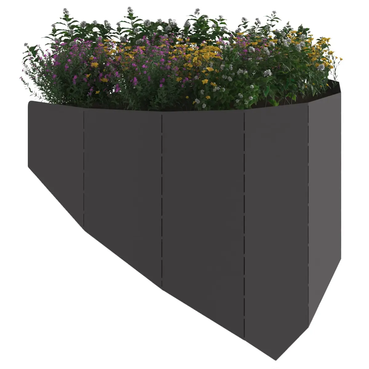 Garden Lawn Edging Steel 100 x 45 cm Black 4 Pieces