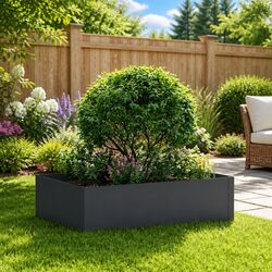 Black Steel Garden Lawn Edging Border 100x60x35cm