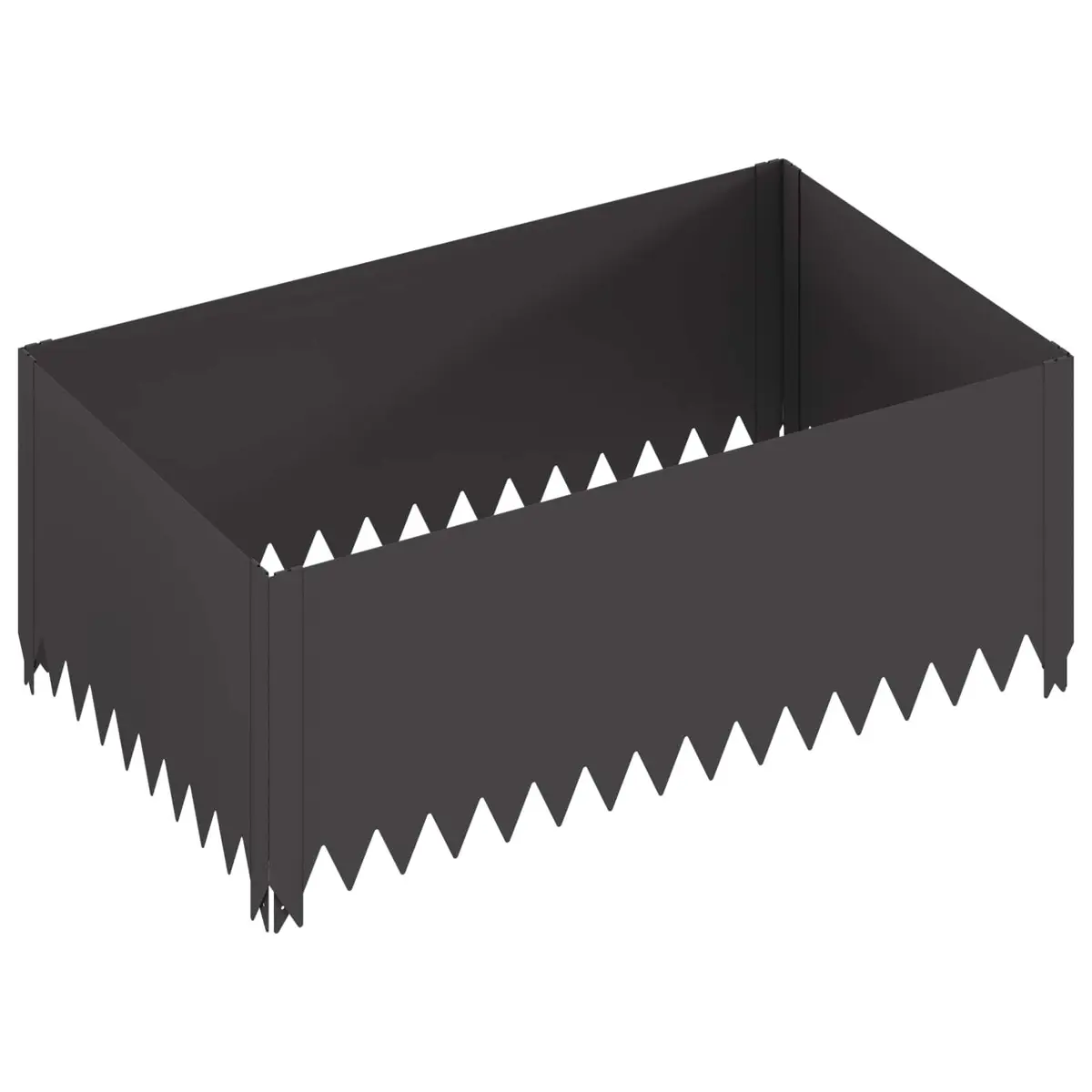 Steel Garden Edging Border Powder Coated Black 100 x 60 x 35 cm 4 Pieces