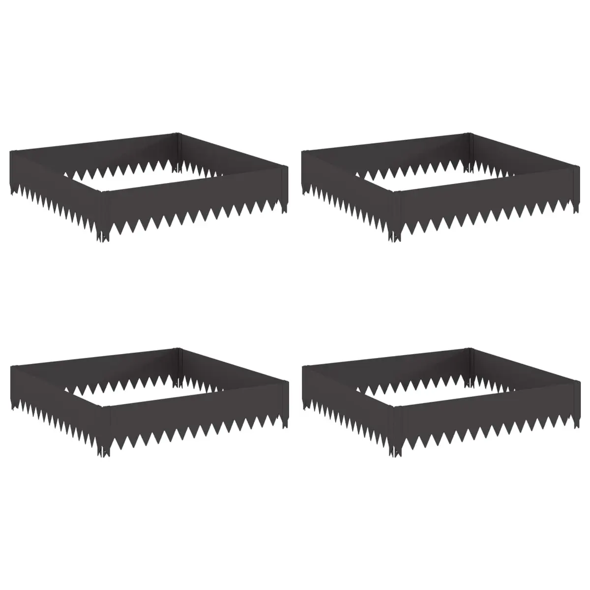 Steel Garden Edging 4-Piece Set for Pathways