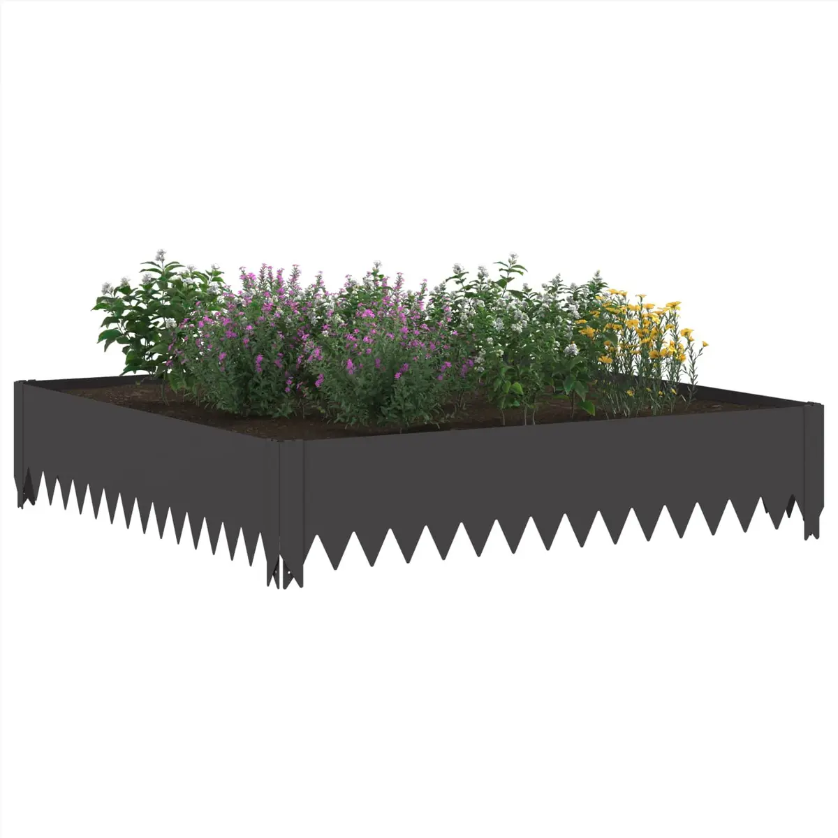 Steel Garden Edging 4-Piece Set for Pathways