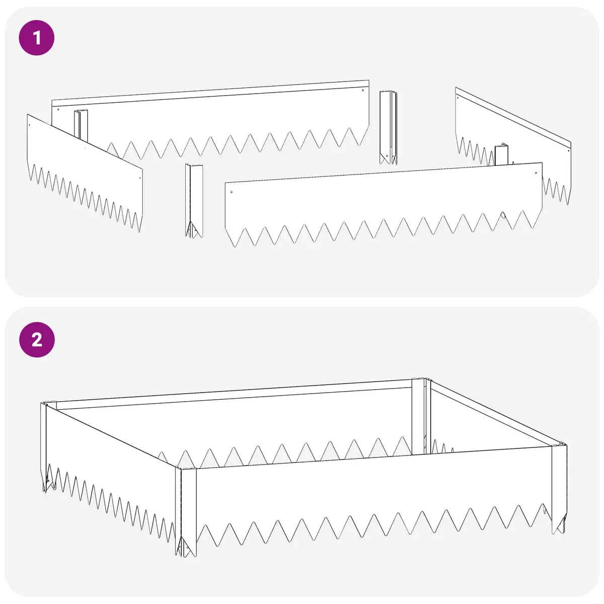 Steel Garden Edging 4-Piece Set for Pathways