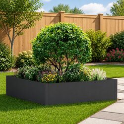 Durable Steel Garden Edging Border 100x100x35cm Black