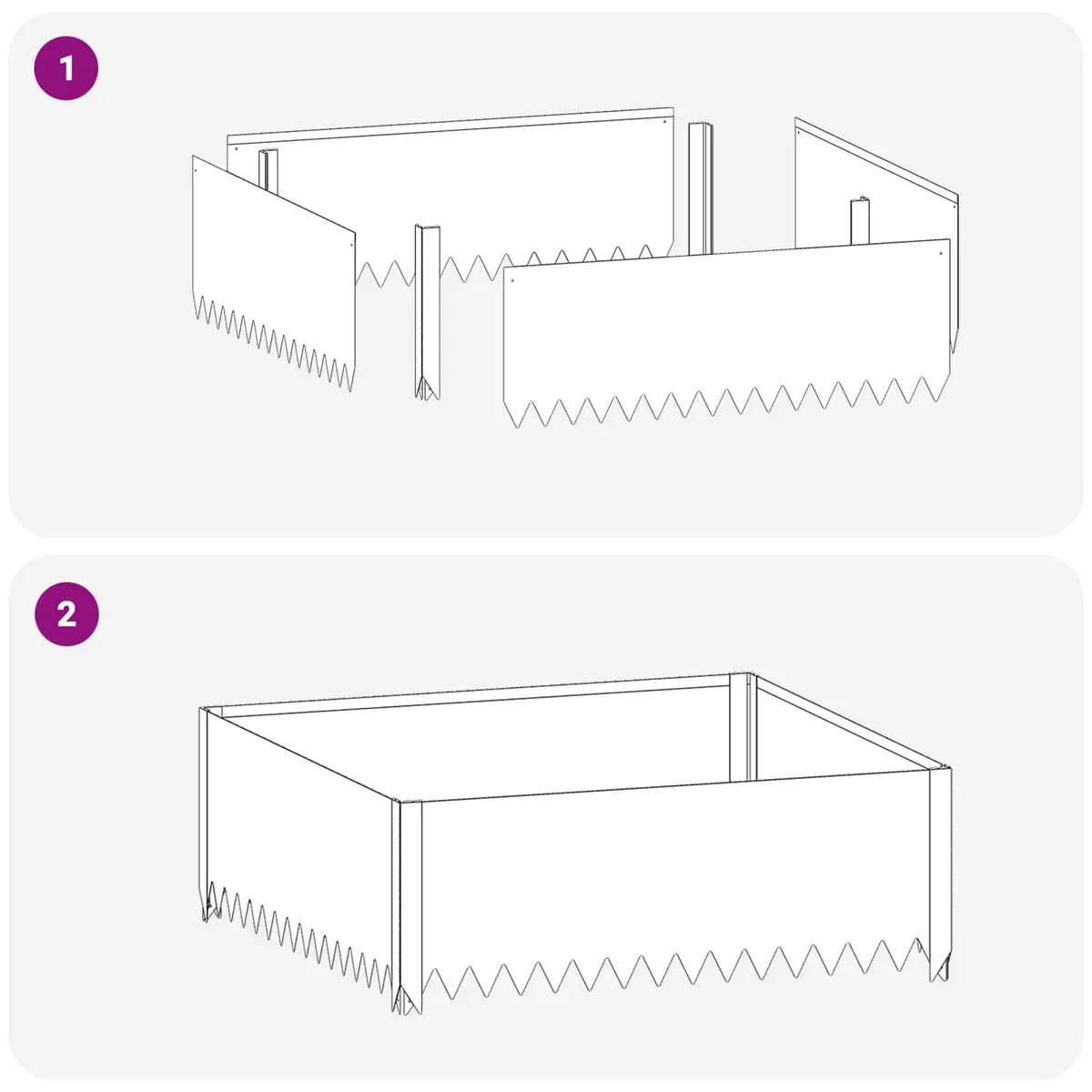 Steel Landscape Edging 4 Pack for Garden Paths