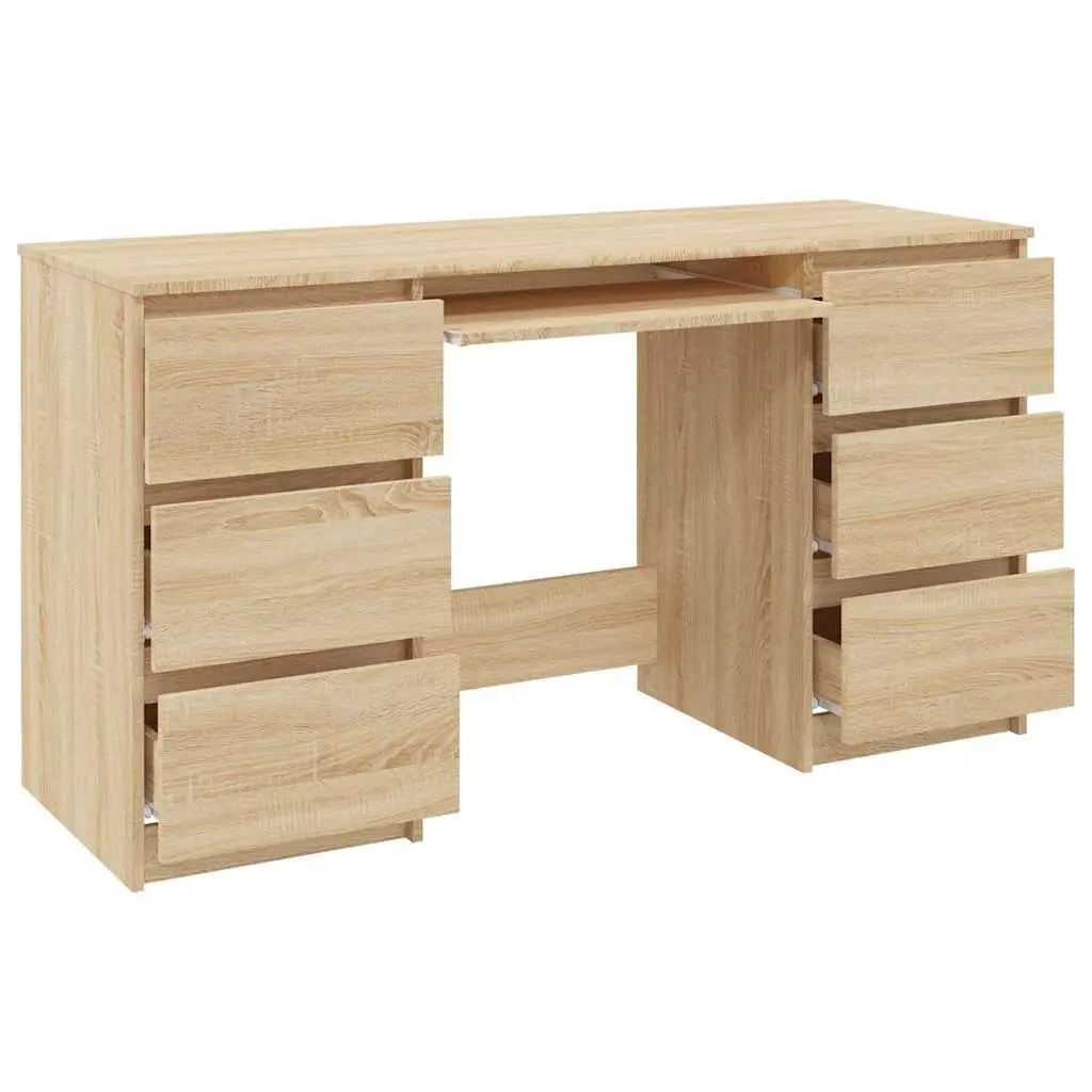 Writing Desk Engineered Wood 140 x 50 x 77 cm Brown