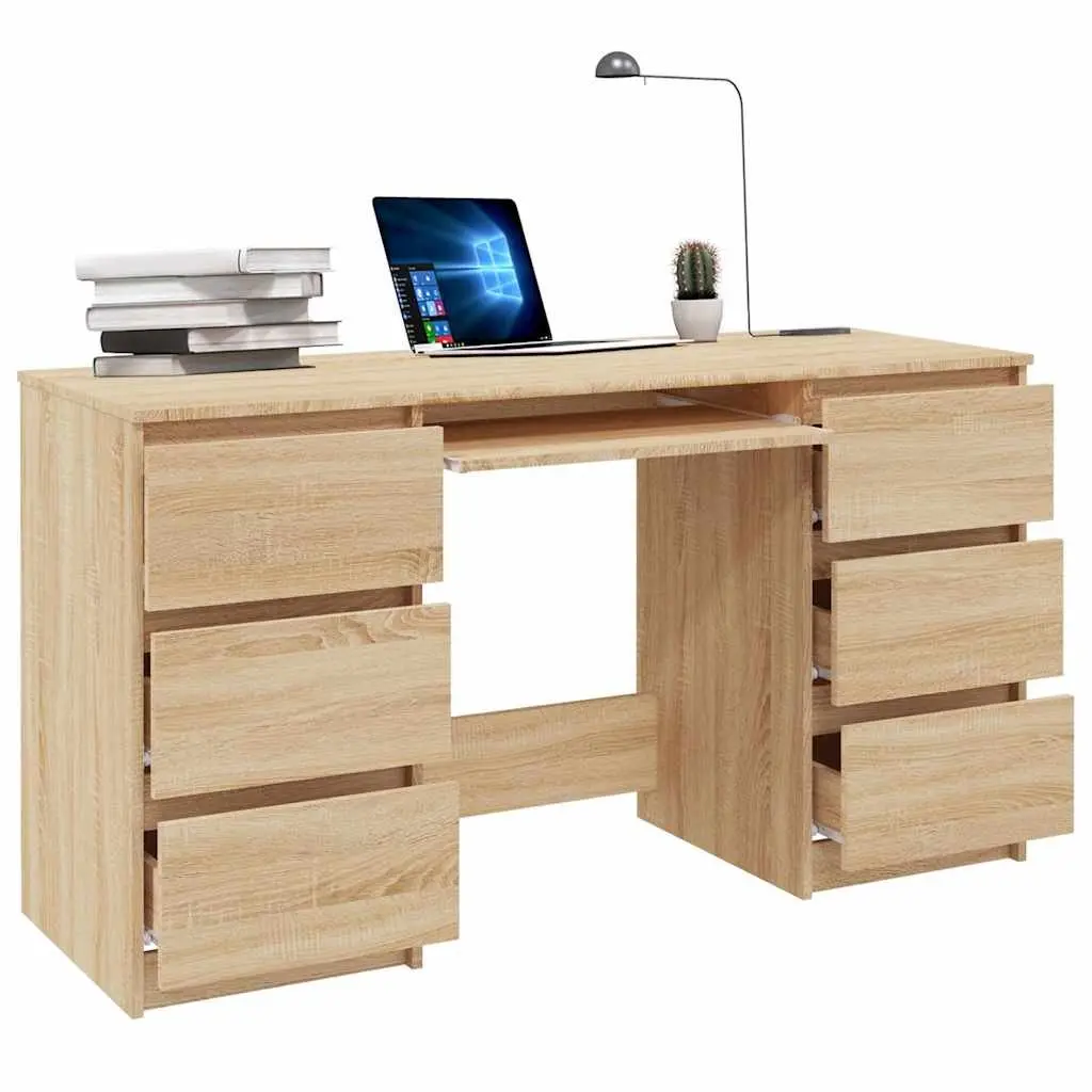 Writing Desk Engineered Wood 140 x 50 x 77 cm Brown