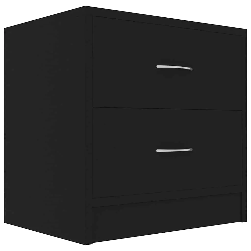 Engineered Wood Bedside Cabinets 2 pcs Black
