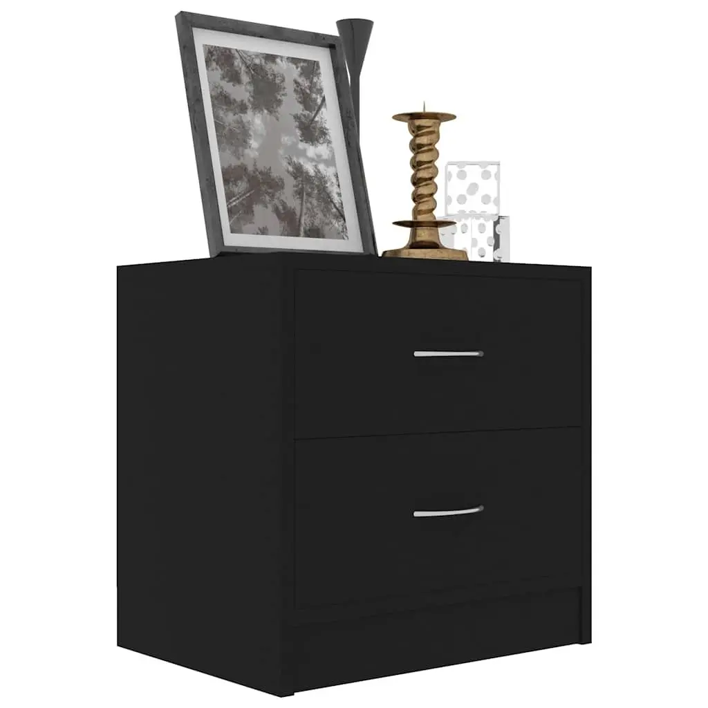 Engineered Wood Bedside Cabinets 2 pcs Black