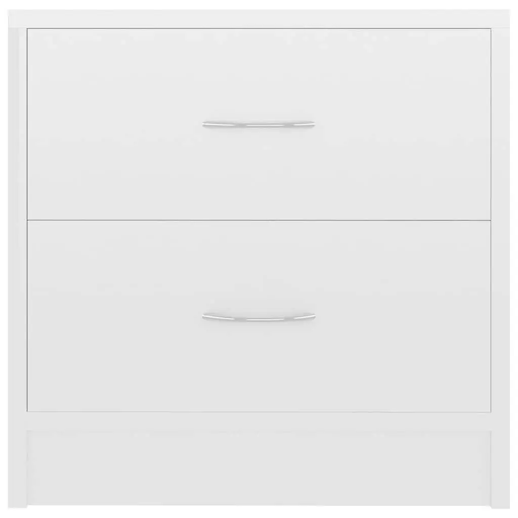 High Gloss White Bedside Cabinet with 2 Drawers