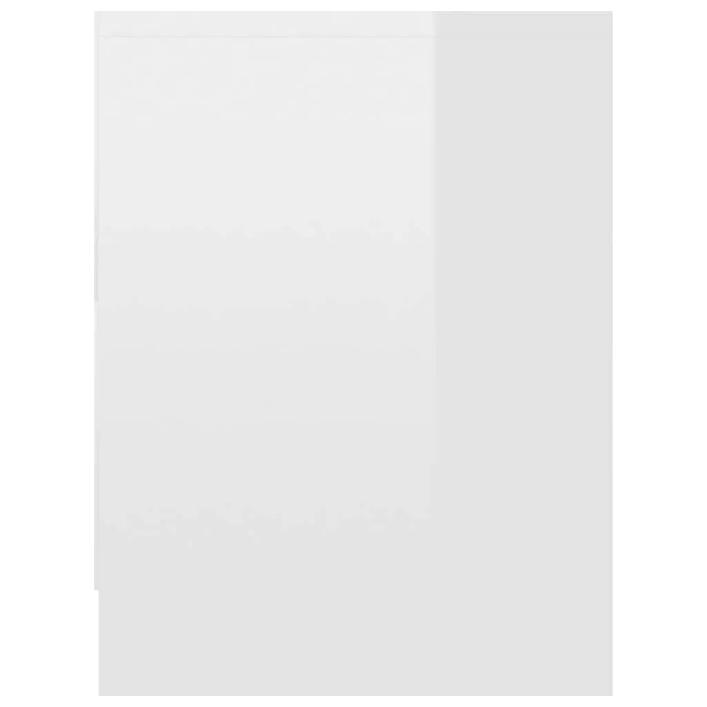 High Gloss White Bedside Cabinet with 2 Drawers