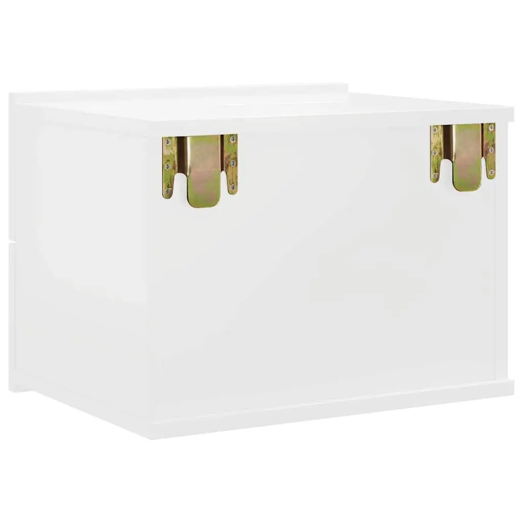 High Gloss White Bedside Cabinets 2 pcs with Storage Drawers