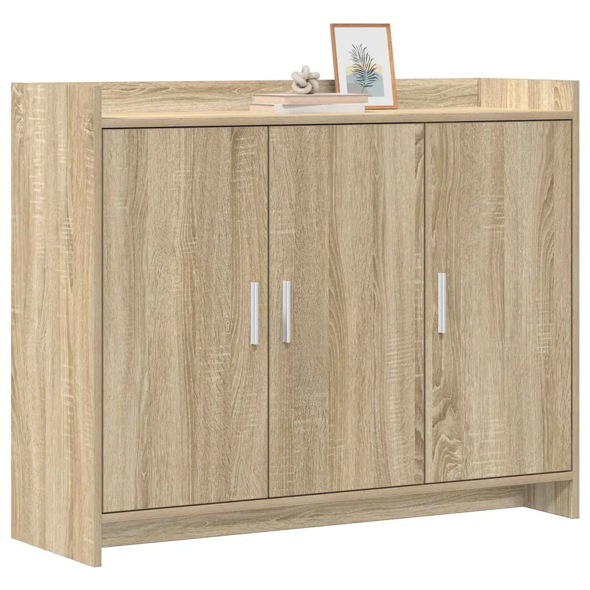 Brown Engineered Wood Sideboard Cabinet for Storage