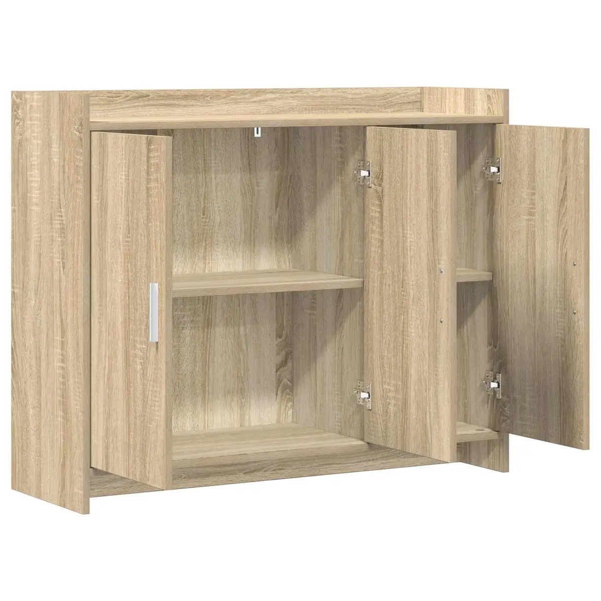 Brown Engineered Wood Sideboard Cabinet for Storage