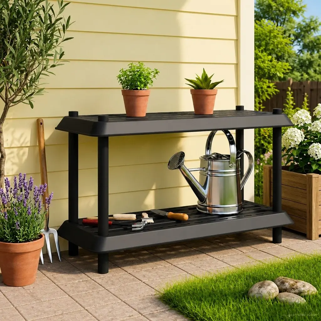 2-Tier Shelving Unit 100 x 40 x 55.5 cm Anthracite