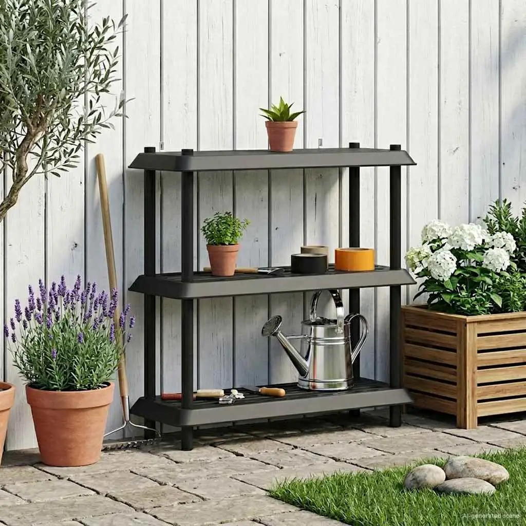 3-Tier Shelving Unit PP 100x40x96cm Anthracite