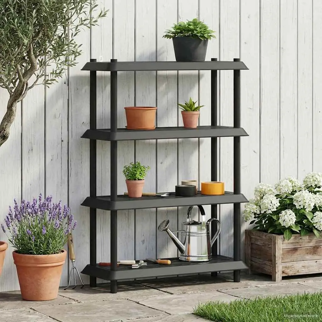 4-Tier Shelving Unit PP 100 x 40 x 136.5 cm Anthracite