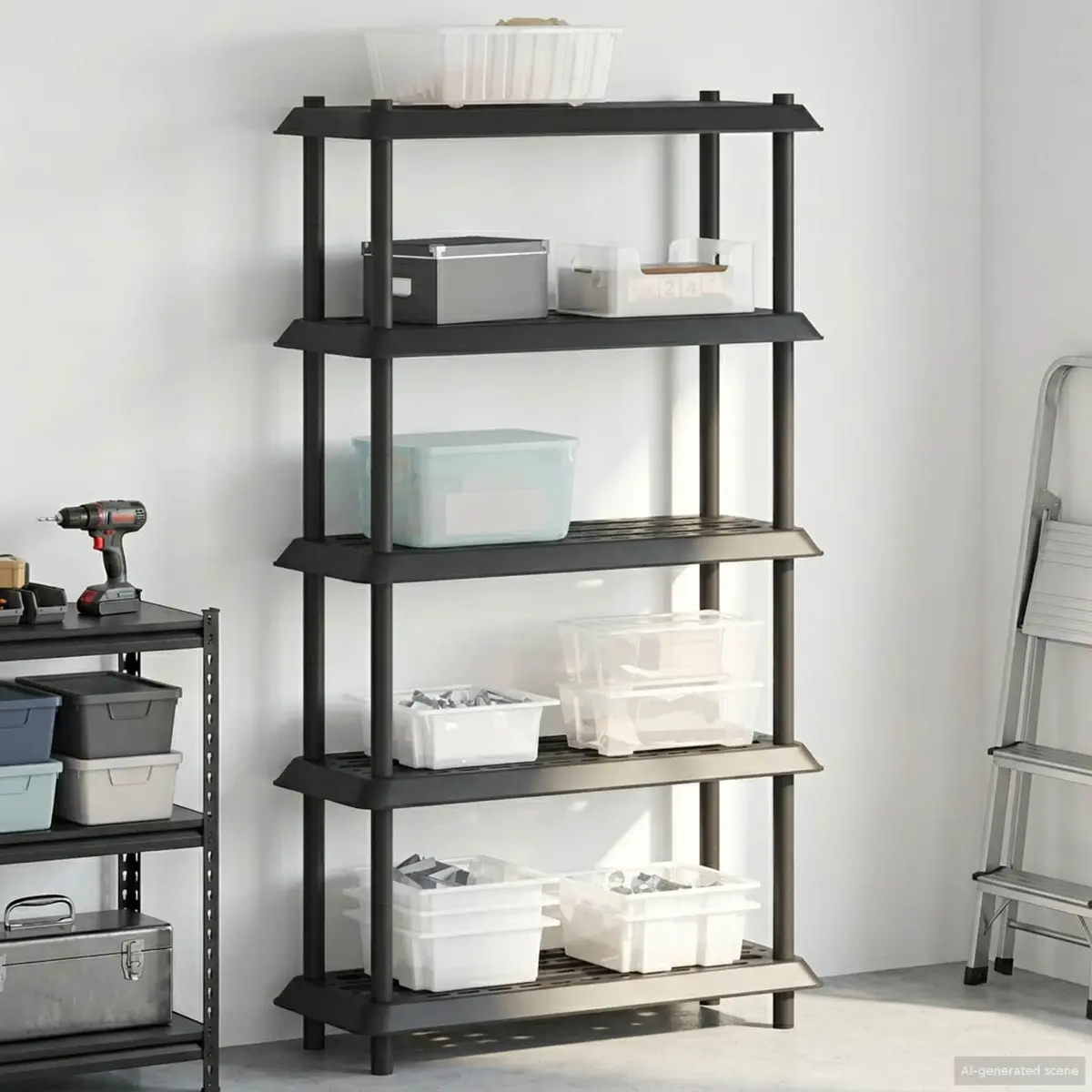 5-Tier Shelving Unit PP 100 x 40 x 177 cm Anthracite