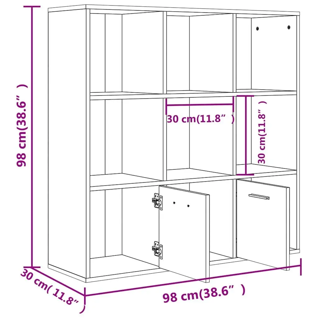 Book Cabinet Engineered Wood 98x30x98 cm Brown